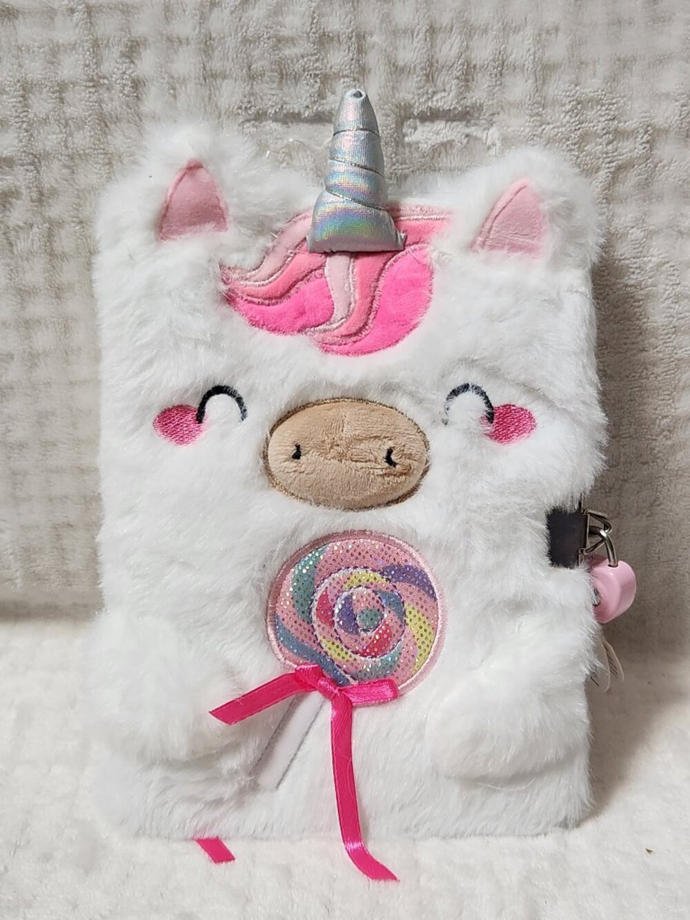 CLAIRE'S Plush Llama Unicorn Journal Diary - NEW NWT